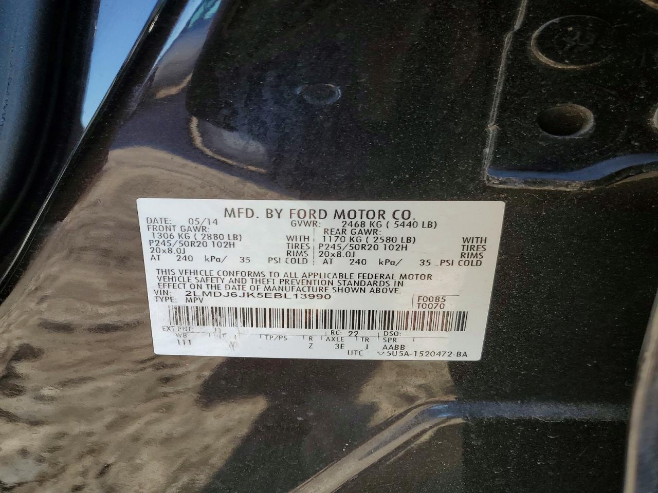 2014 LINCOLN TOWNHOUSE MKX photo 40