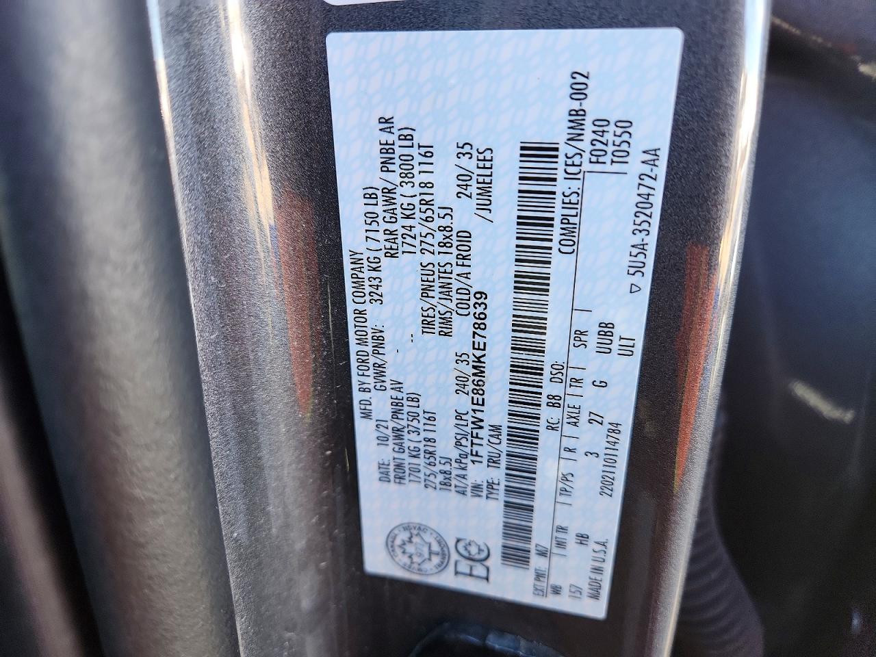 2021 FORD F150 SUPERCREW photo 12