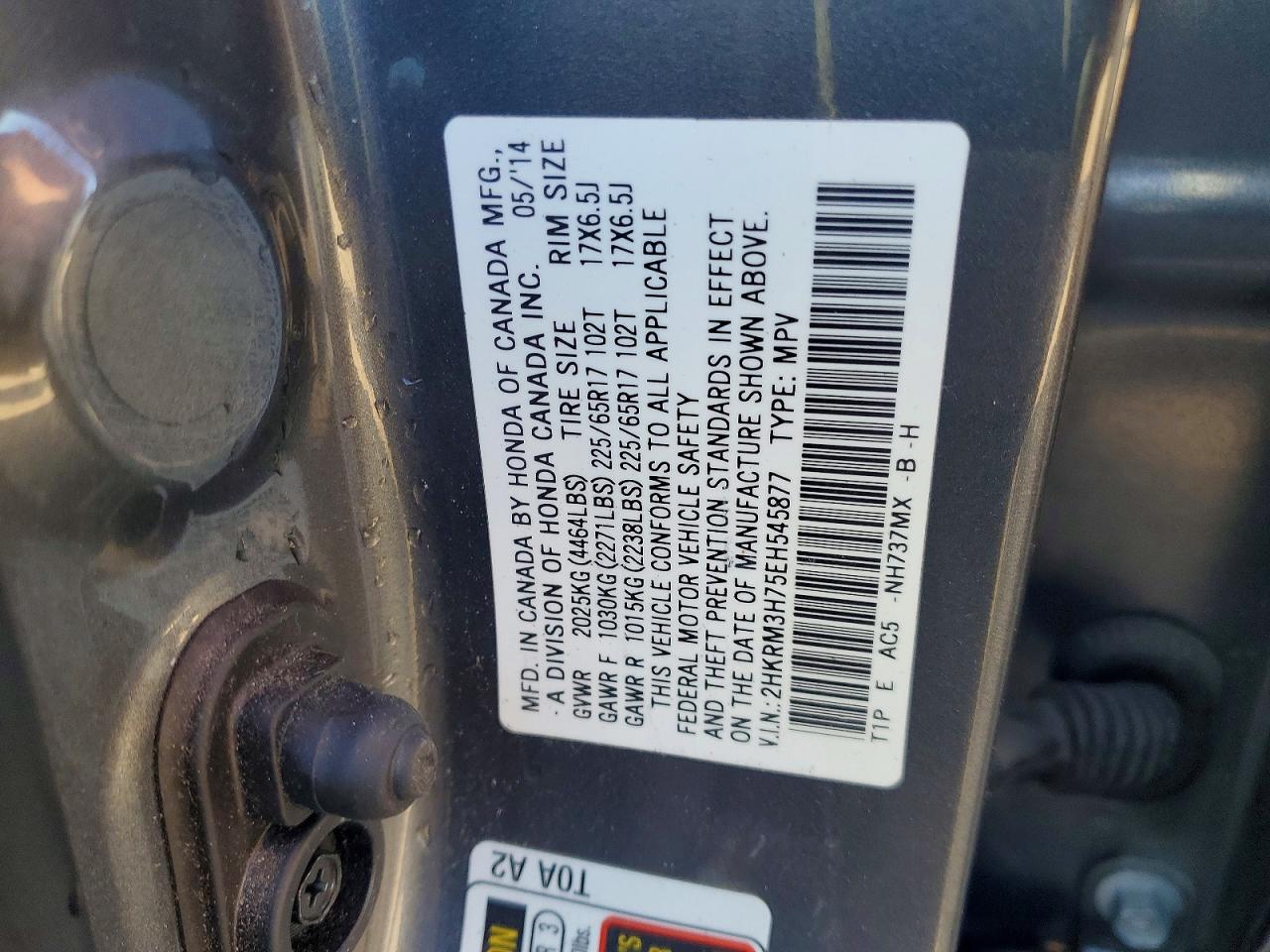 2014 HONDA CR-V EXL photo 12