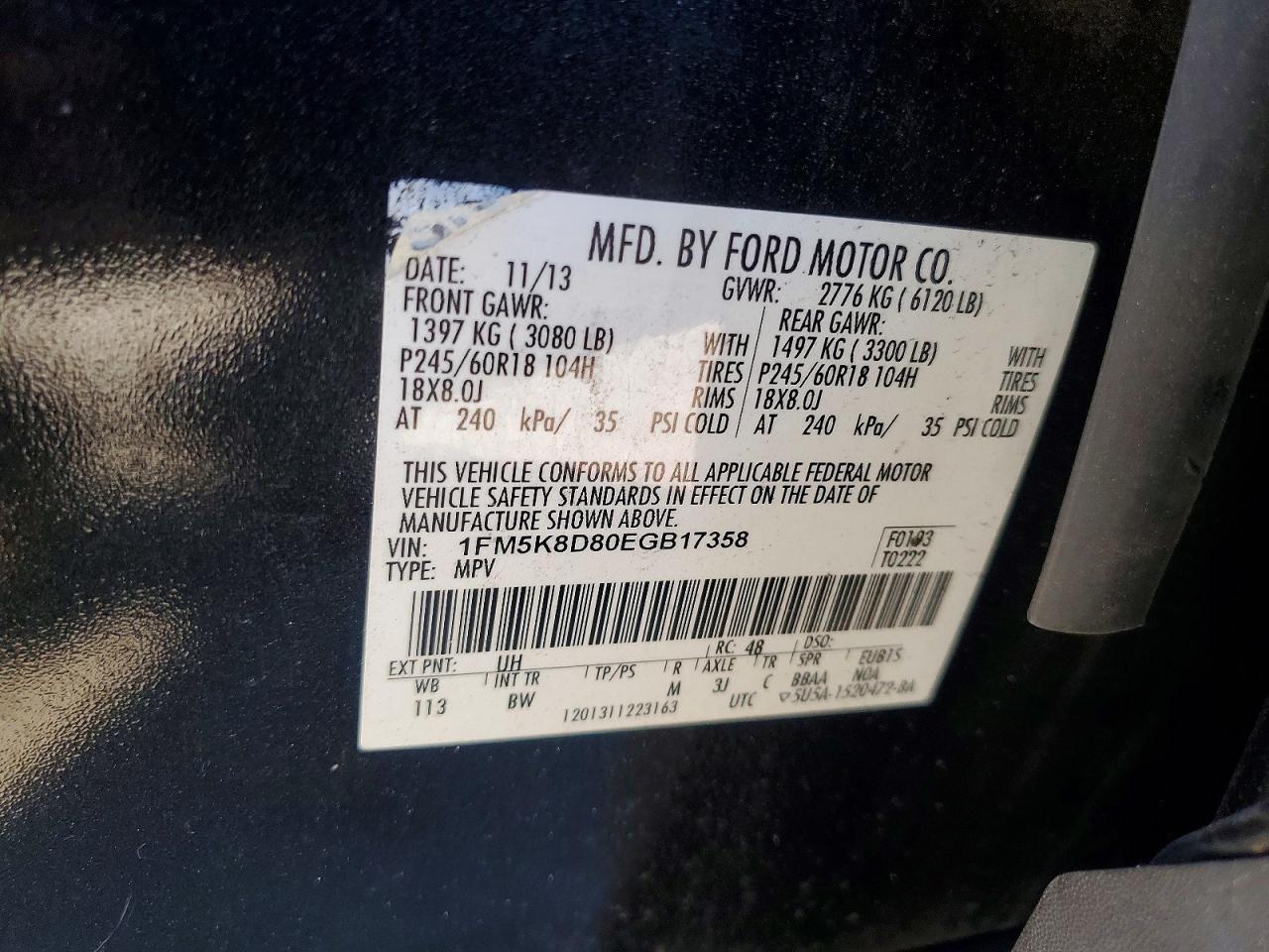 2014 FORD EXPLORER XLT photo 12
