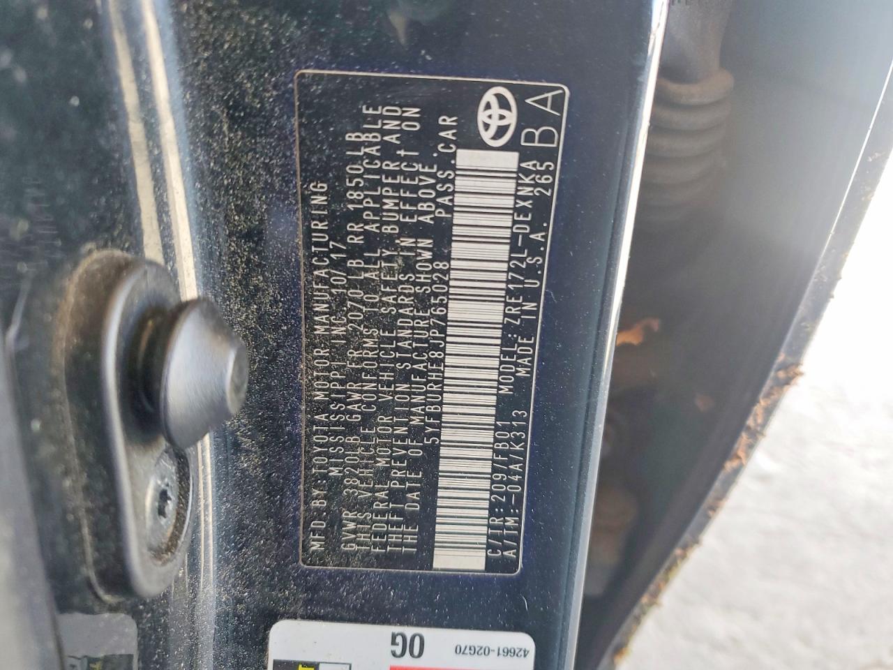 2018 TOYOTA COROLLA L photo 13