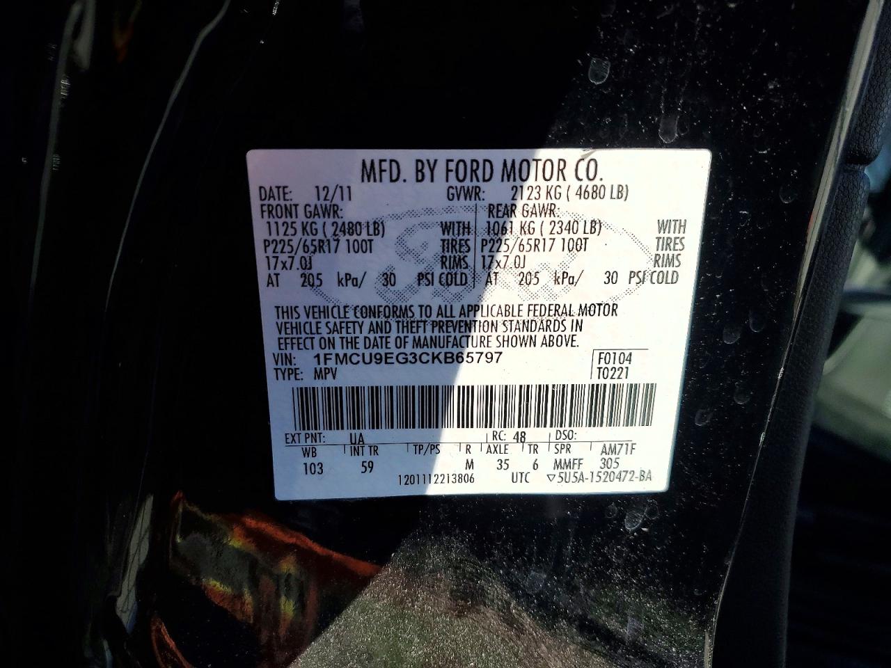 2012 FORD ESCAPE LIMITED photo 13