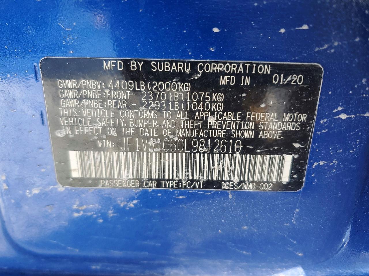 2020 SUBARU WRX PREMIUM photo 25