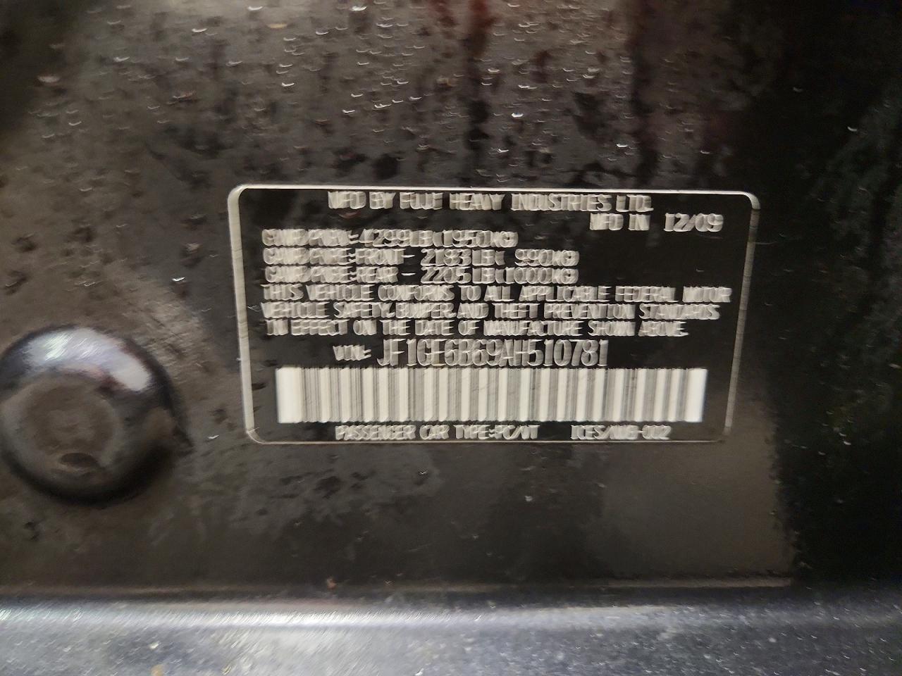 2010 SUBARU IMPREZA 2.5I PREMIUM photo 45