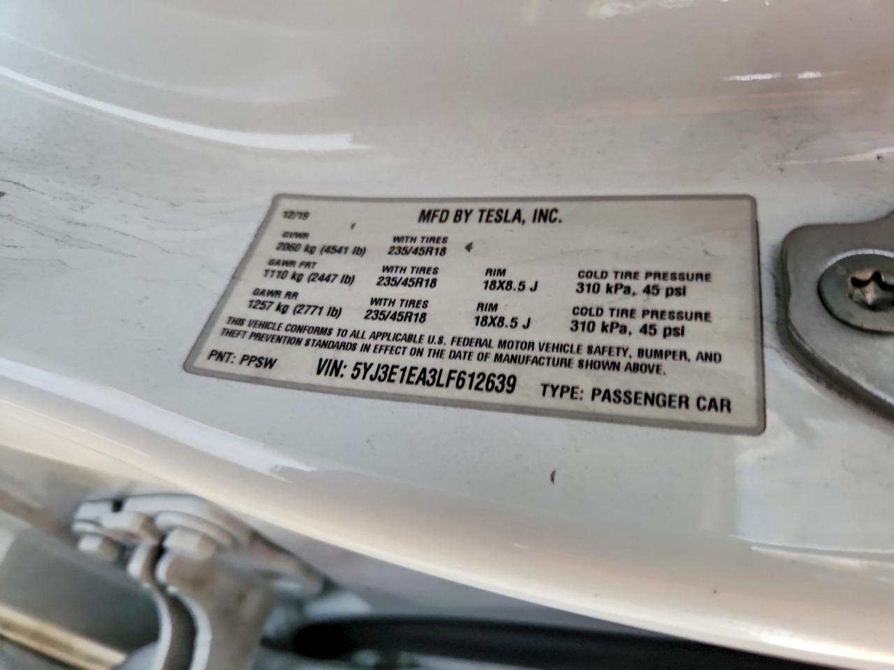 2020 TESLA MODEL 3 photo 25
