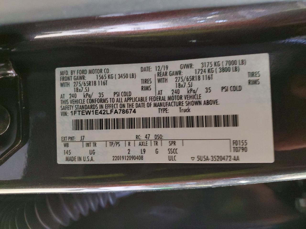2020 FORD F150 SUPERCREW photo 34