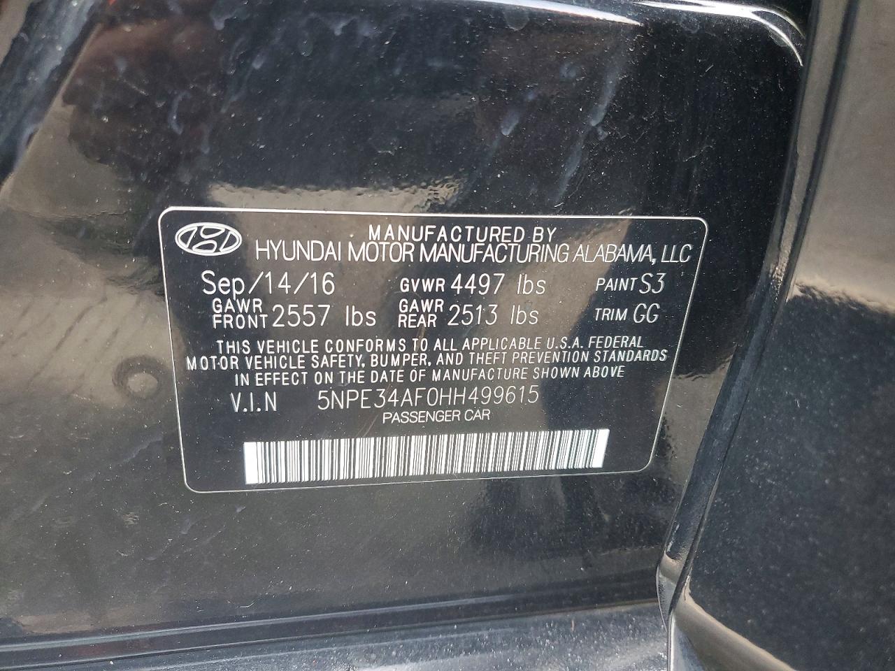 2017 HYUNDAI SONATA SPORT photo 13