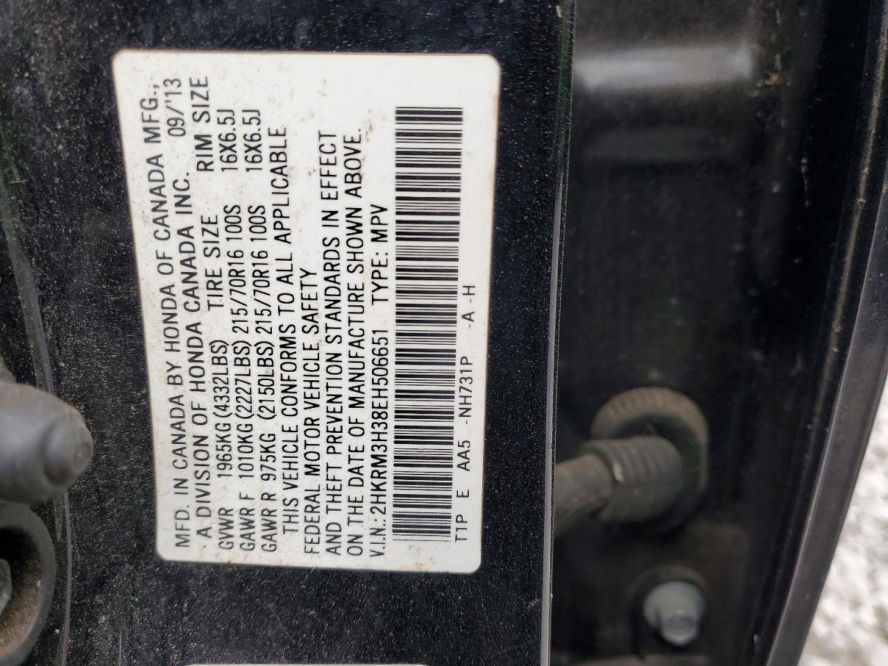2014 HONDA CR-V LX photo 25