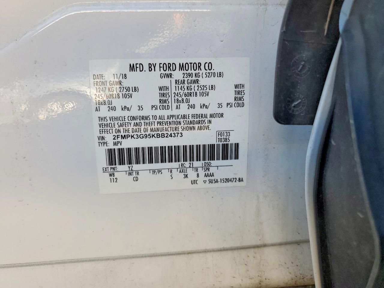 2019 FORD EDGE SE photo 12