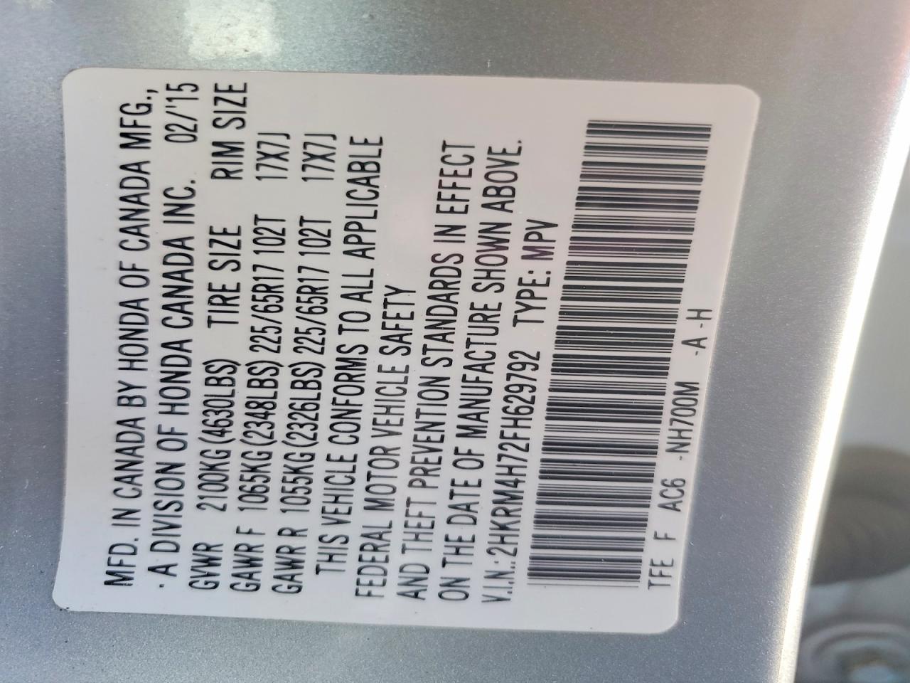 2015 HONDA CR-V EXL photo 25