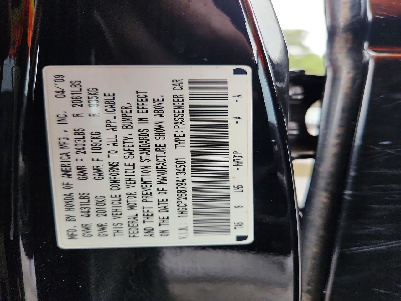 2009 HONDA ACCORD EXL photo 23