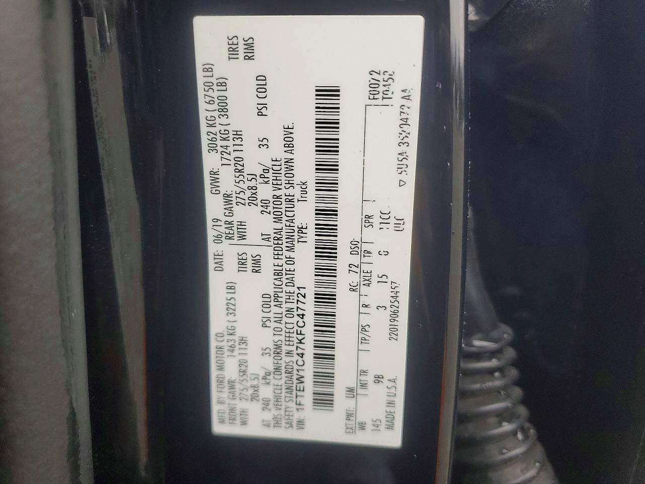 2019 FORD F150 SUPERCREW photo 34