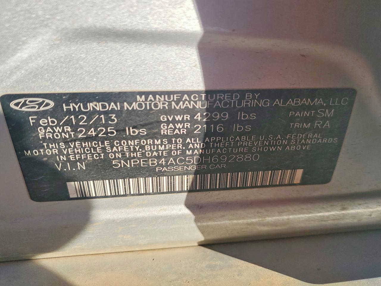 2013 HYUNDAI SONATA GLS photo 23