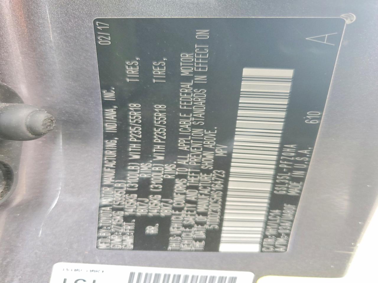 2017 TOYOTA SIENNA XLE photo 14