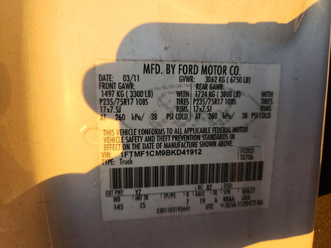 2011 FORD F150 photo 13
