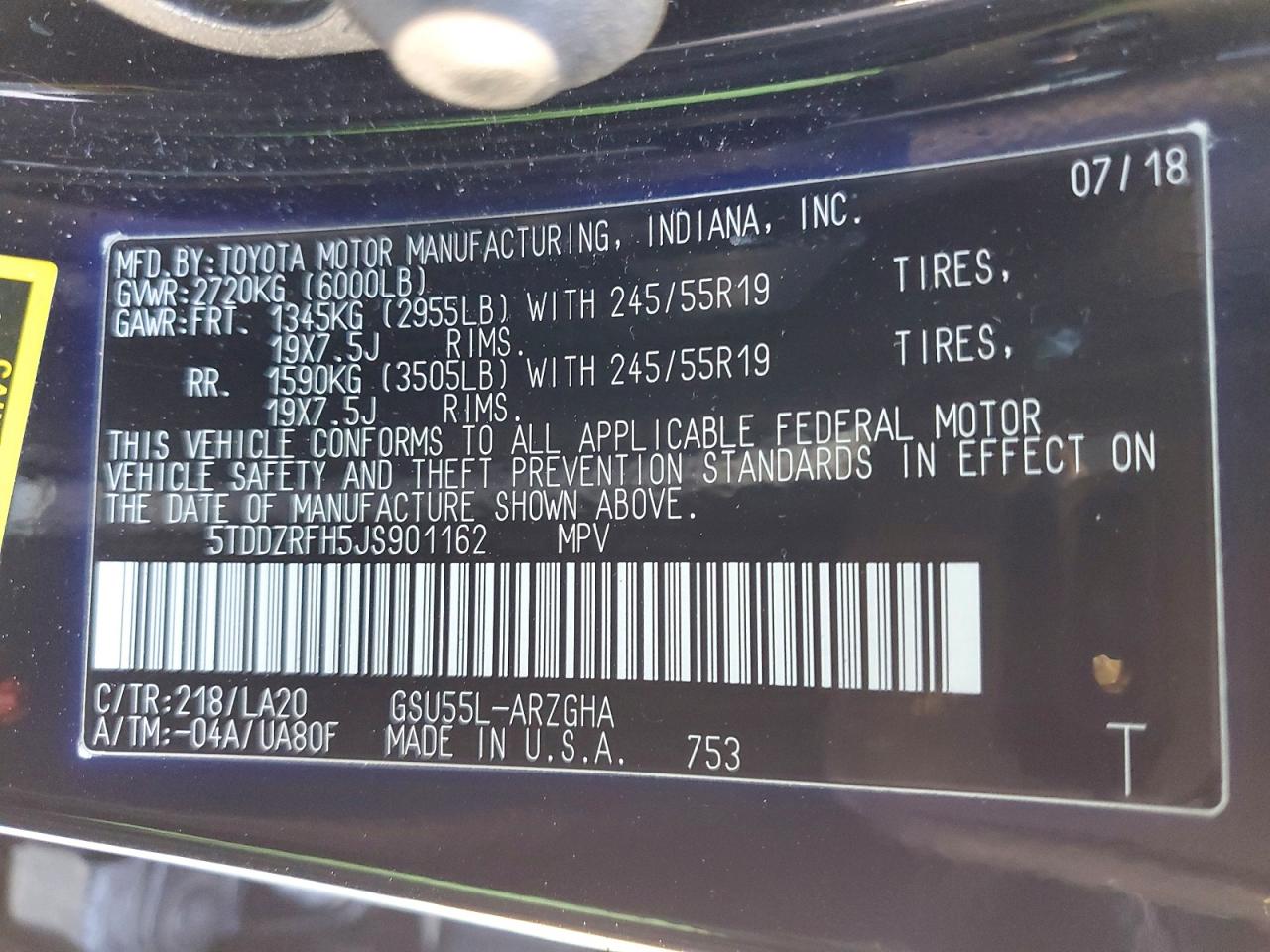 2018 TOYOTA HIGHLANDER LIMITED photo 13