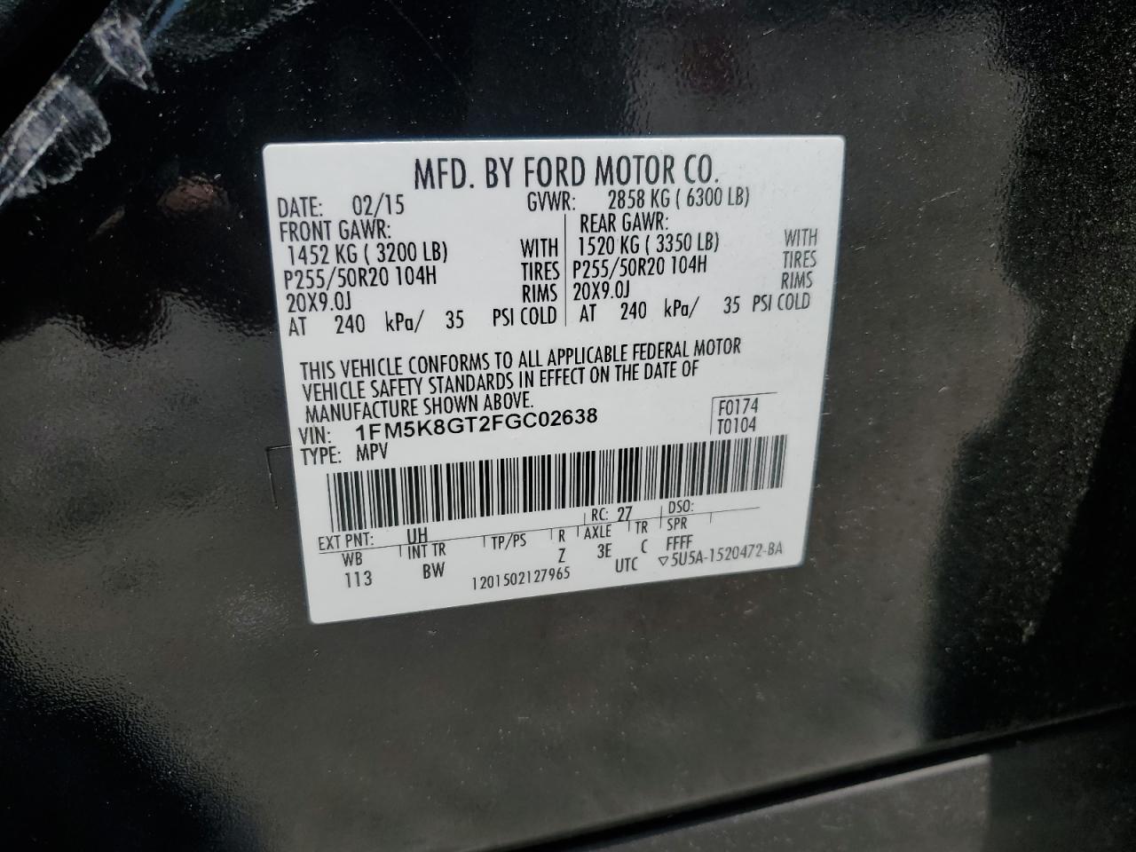 2015 FORD EXPLORER SPORT photo 34