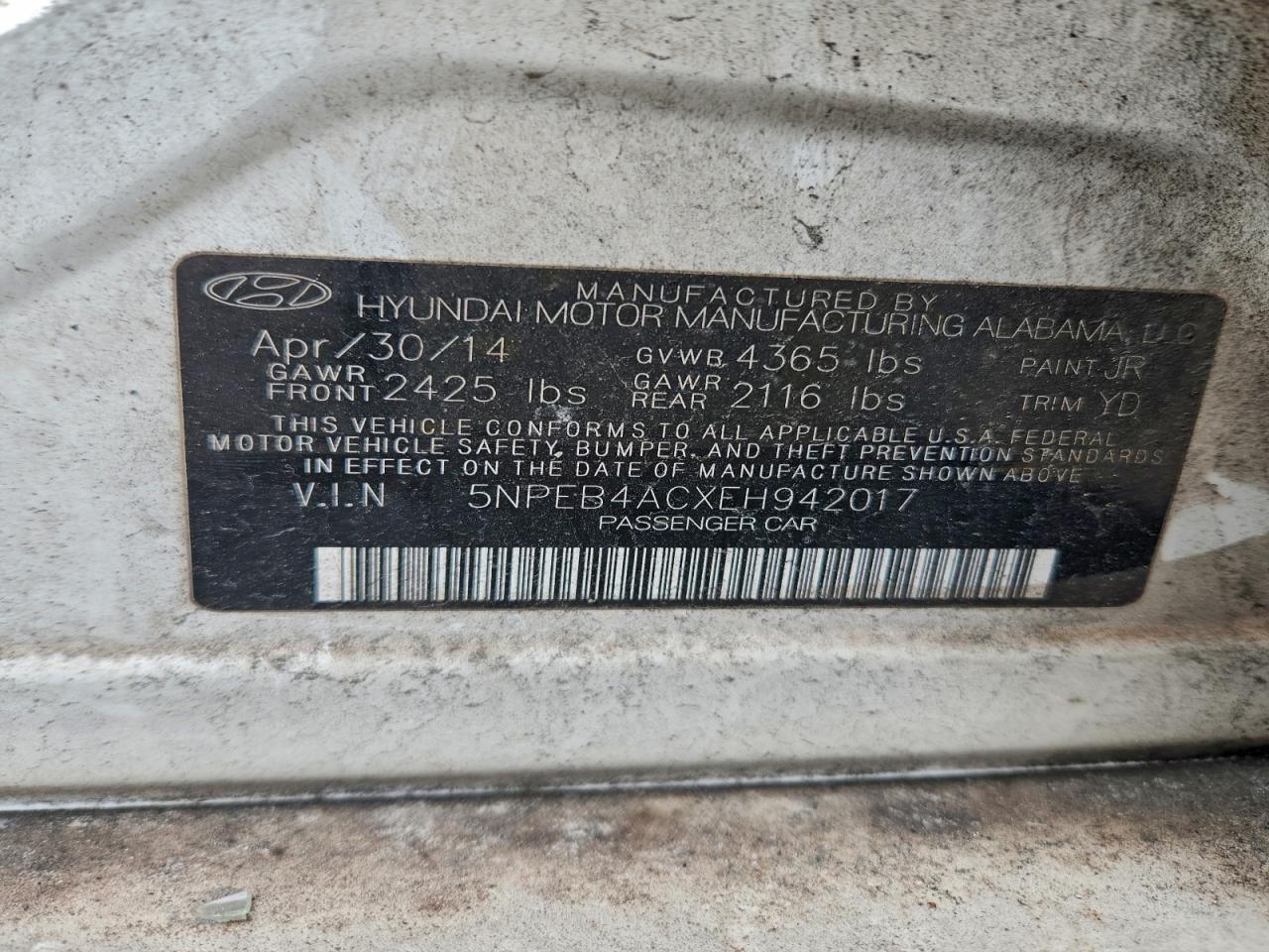 2014 HYUNDAI SONATA GLS photo 23