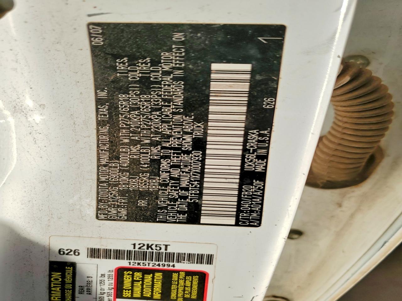2007 TOYOTA TUNDRA SR5 photo 34