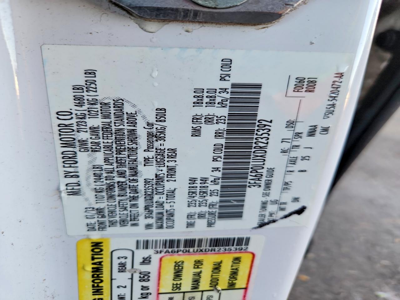 2013 FORD FUSION SE HYBRID photo 12