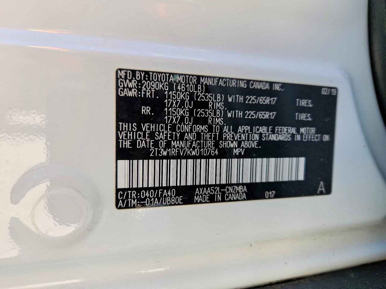 2019 TOYOTA RAV4 XLE photo 14