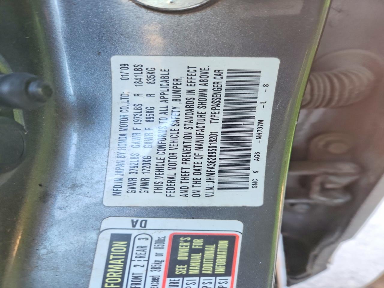 2009 HONDA CIVIC HYBRID photo 34
