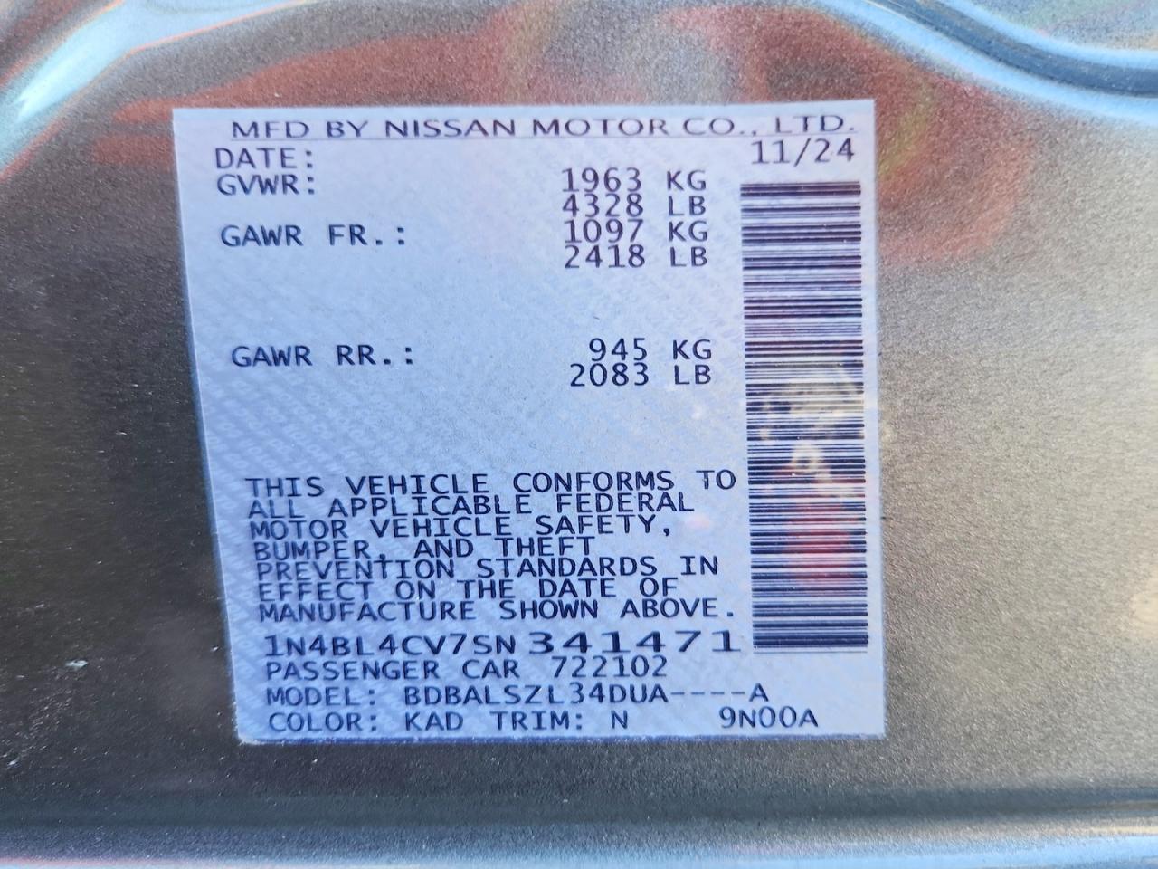 2025 NISSAN ALTIMA 2.5 SR photo 12