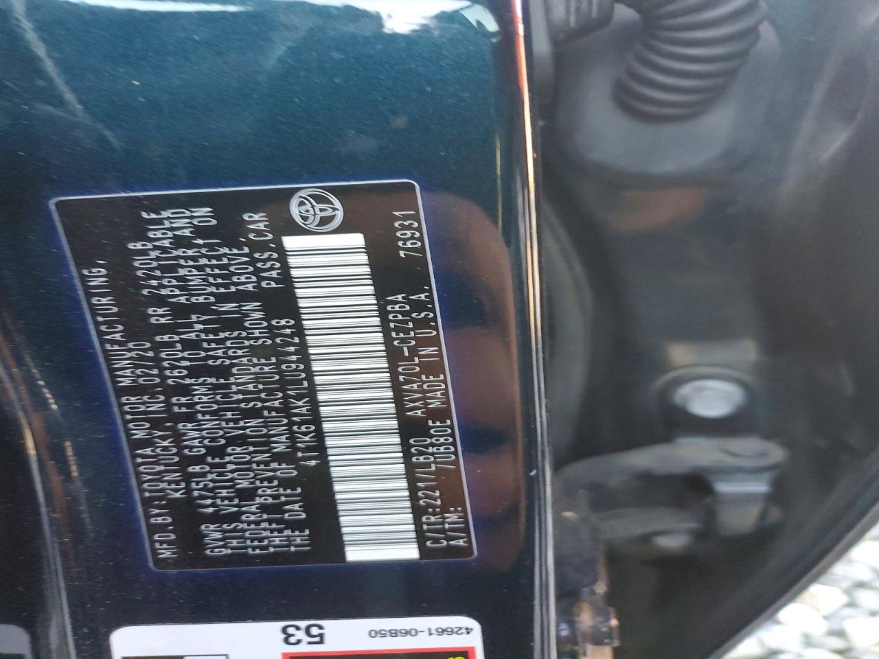 2020 TOYOTA CAMRY XSE photo 23