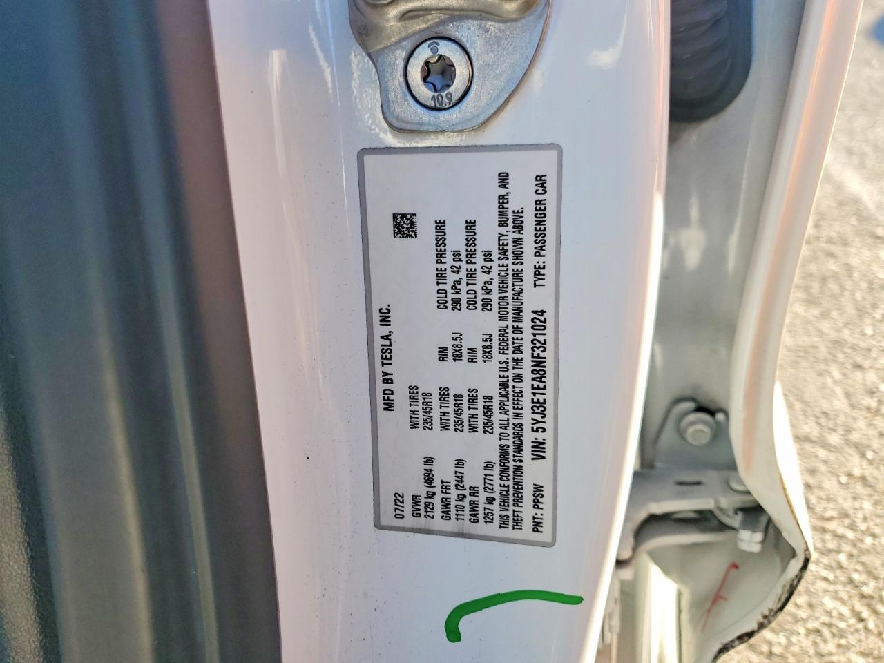 2022 TESLA MODEL 3 photo 23