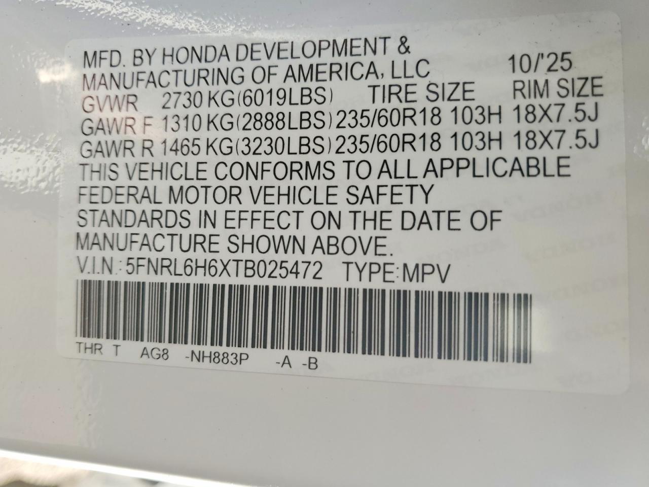 2026 HONDA ODYSSEY EXL photo 13