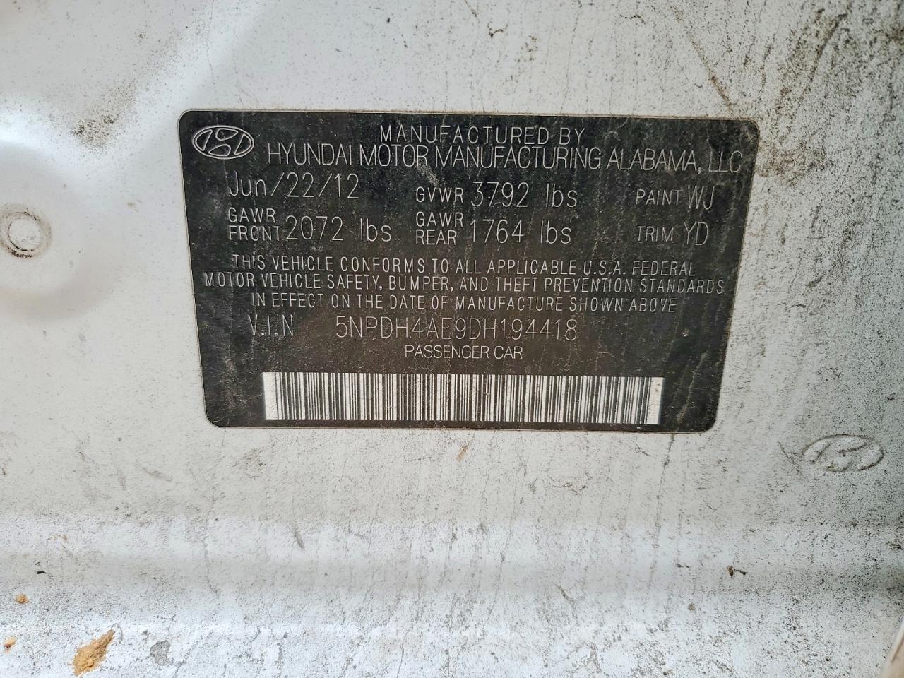 2013 HYUNDAI ELANTRA GLS photo 34
