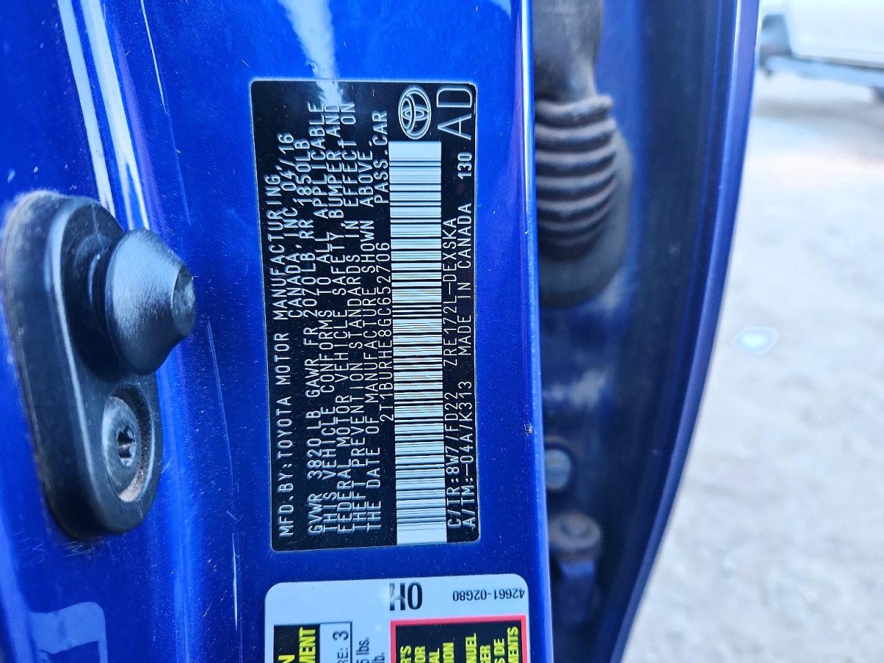 2016 TOYOTA COROLLA photo 37