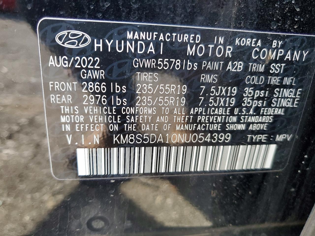 2022 HYUNDAI SANTA FE LIMITED photo 13