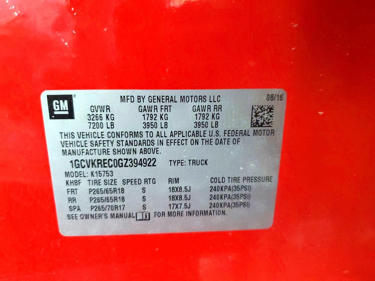 2016 CHEVROLET SILVERADO K1500 LT photo 23