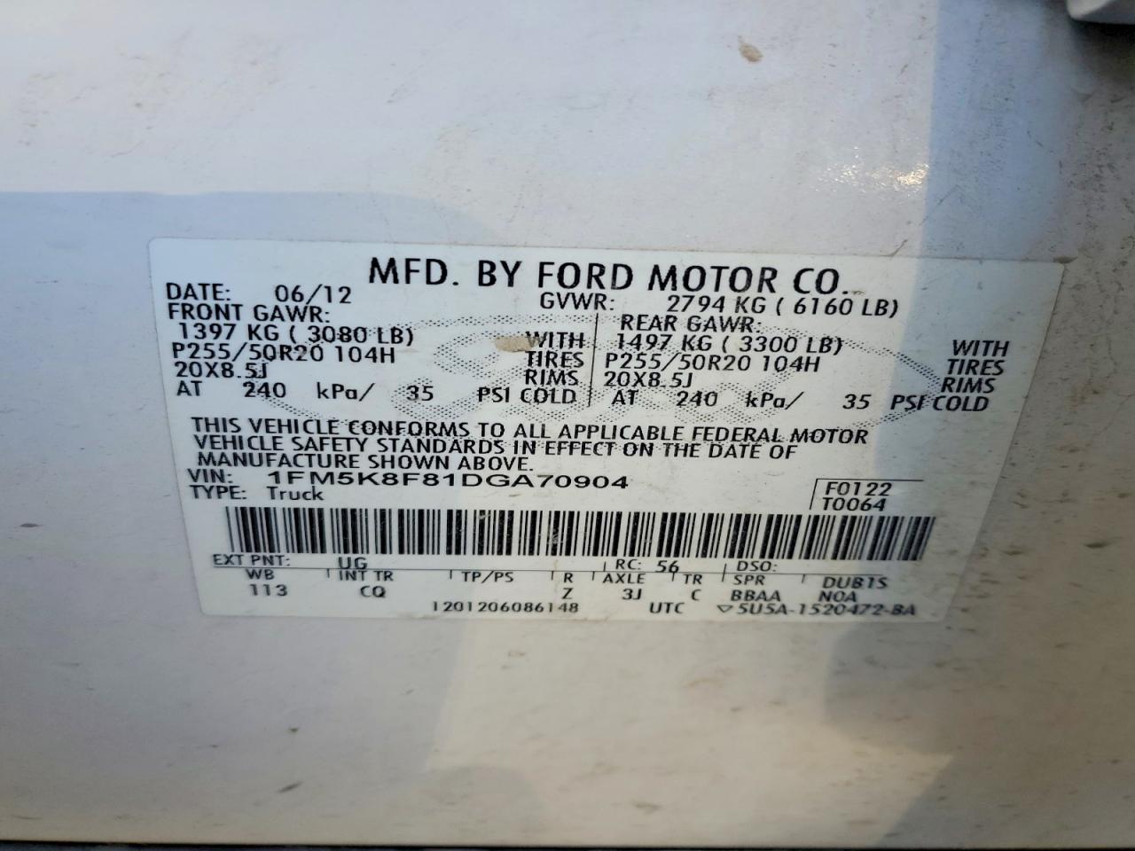 2013 FORD EXPLORER LIMITED photo 13