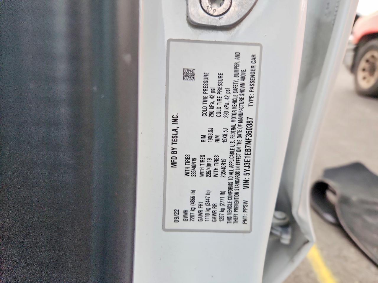 2022 TESLA MODEL 3 photo 12