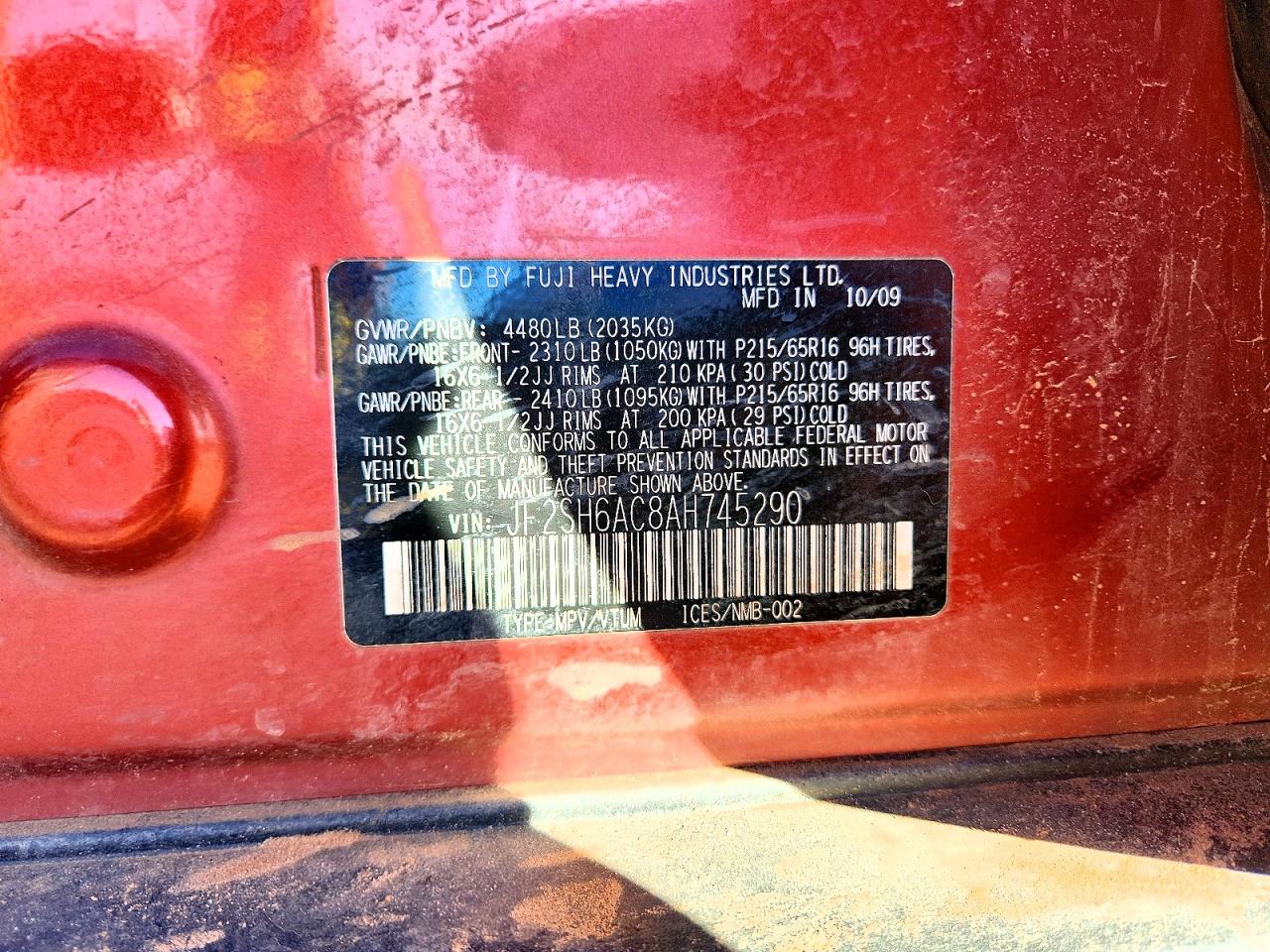 2010 SUBARU FORESTER 2.5X photo 13