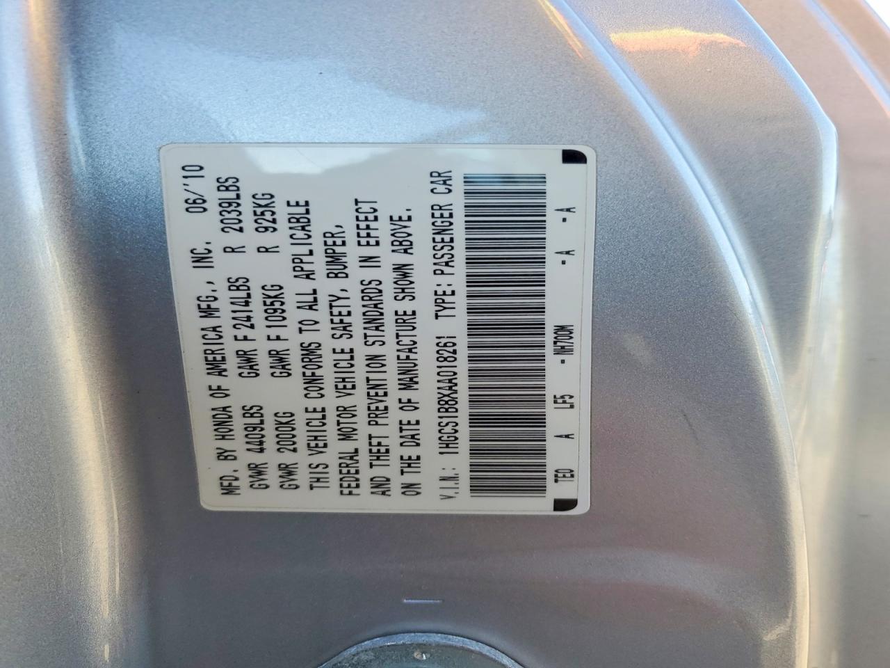 2010 HONDA ACCORD EXL photo 34