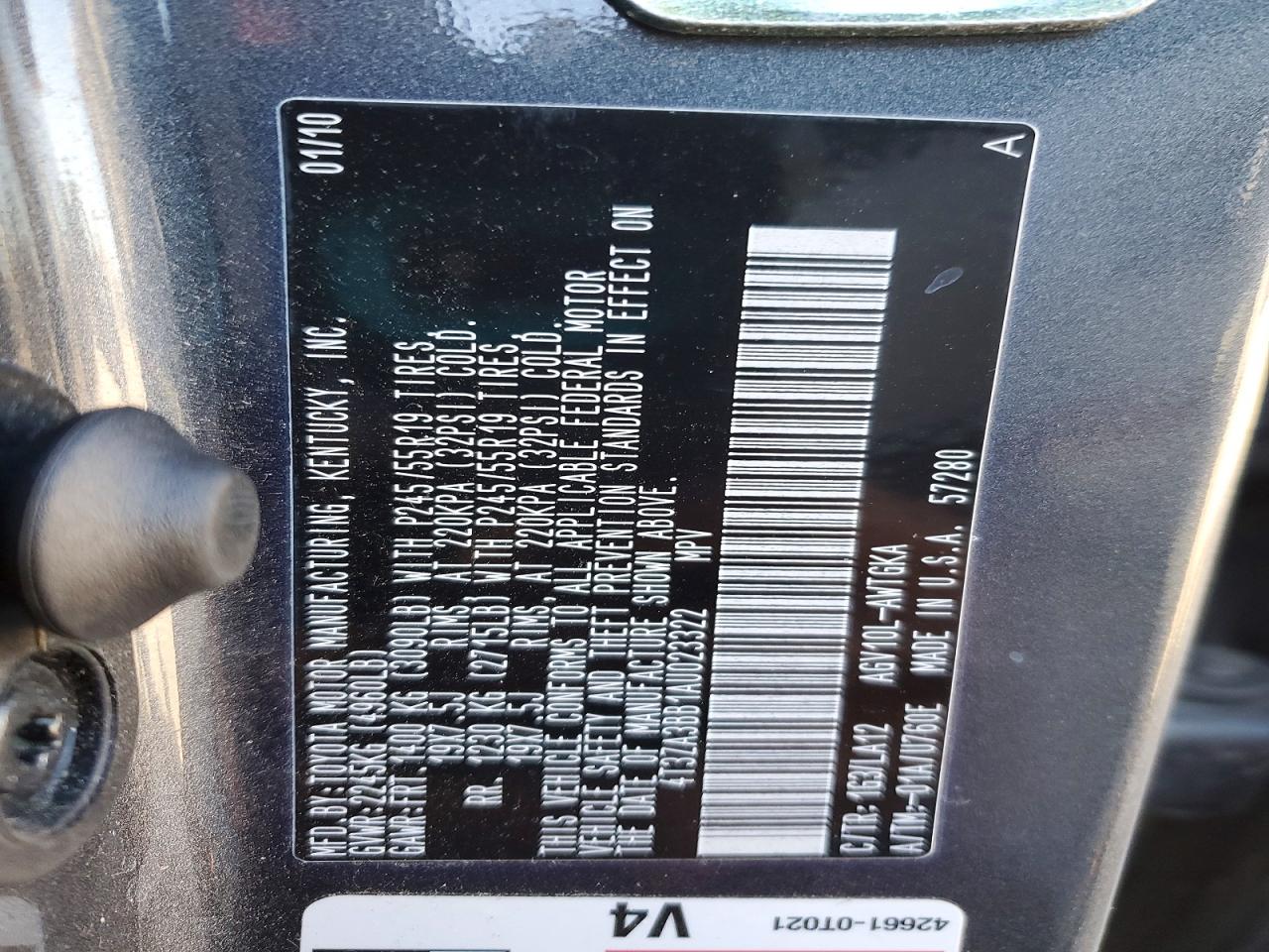 2010 TOYOTA VENZA FWD 4CYL photo 13