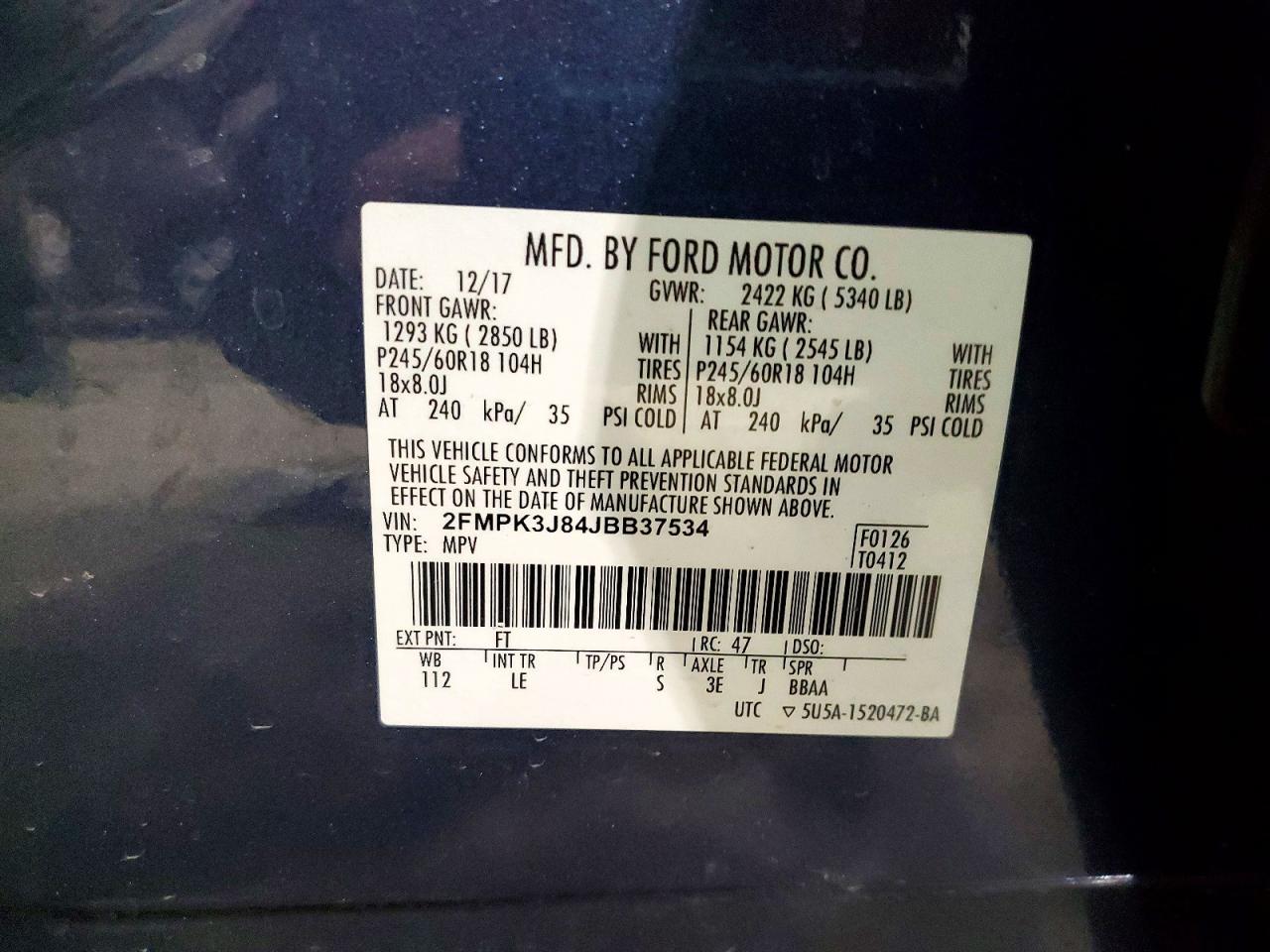 2018 FORD EDGE SEL photo 27