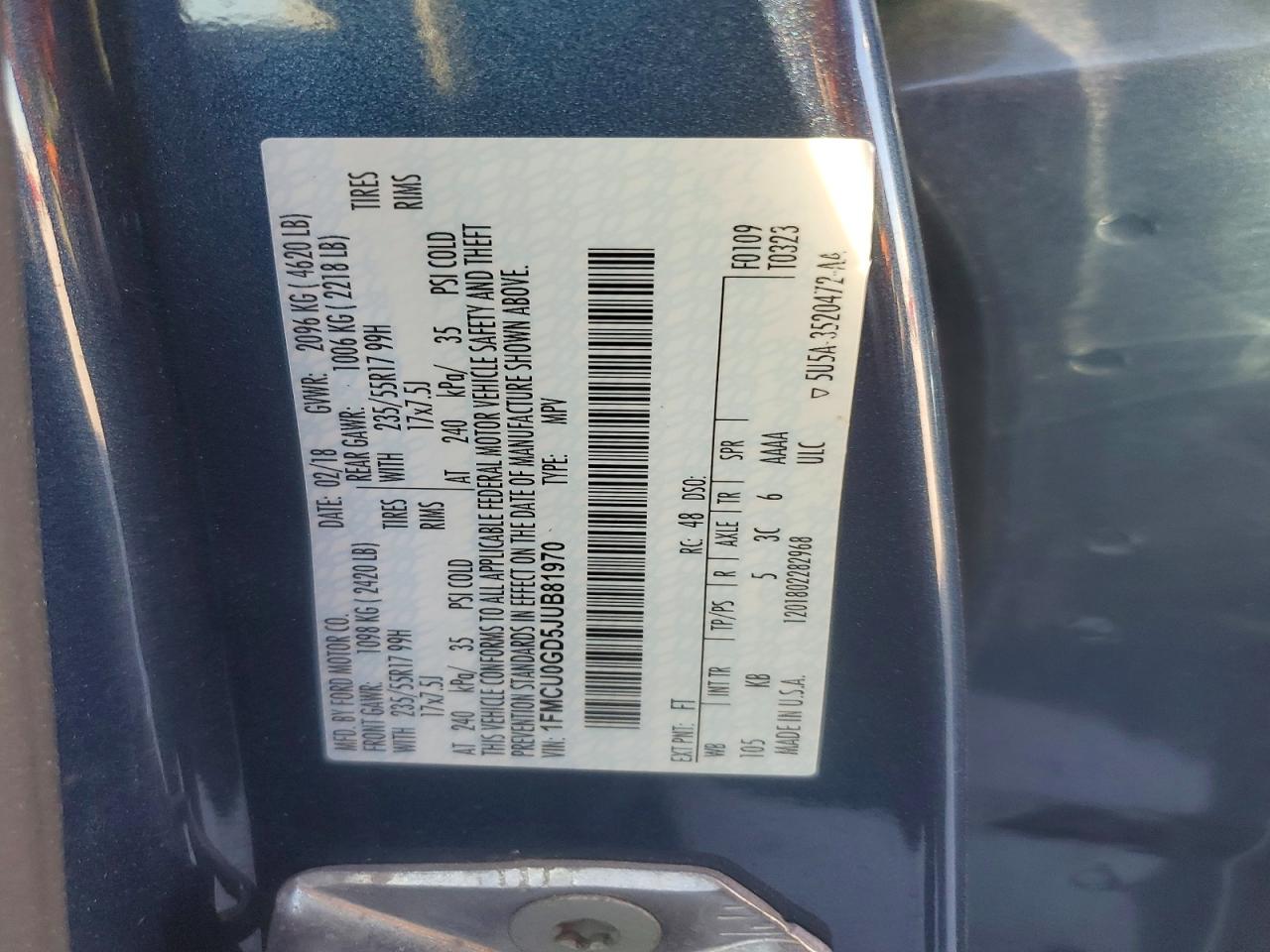 2018 FORD ESCAPE SE photo 27