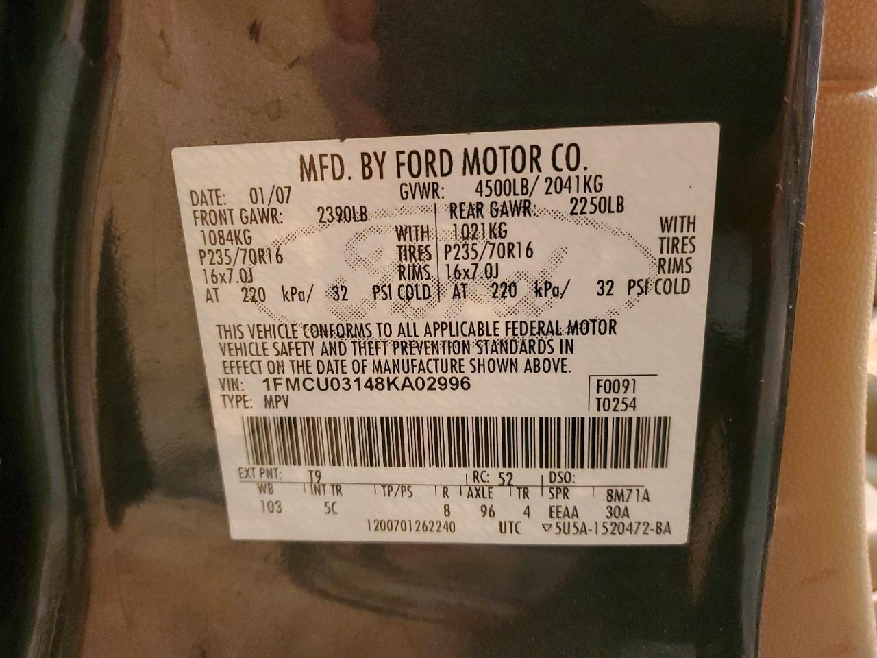 2008 FORD ESCAPE XLT photo 13