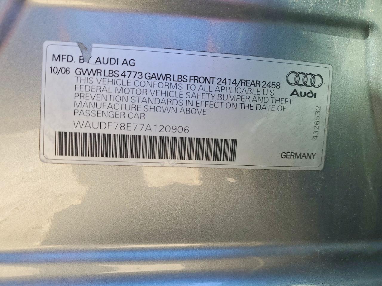 2007 AUDI A4 2.0T QUATTRO photo 34