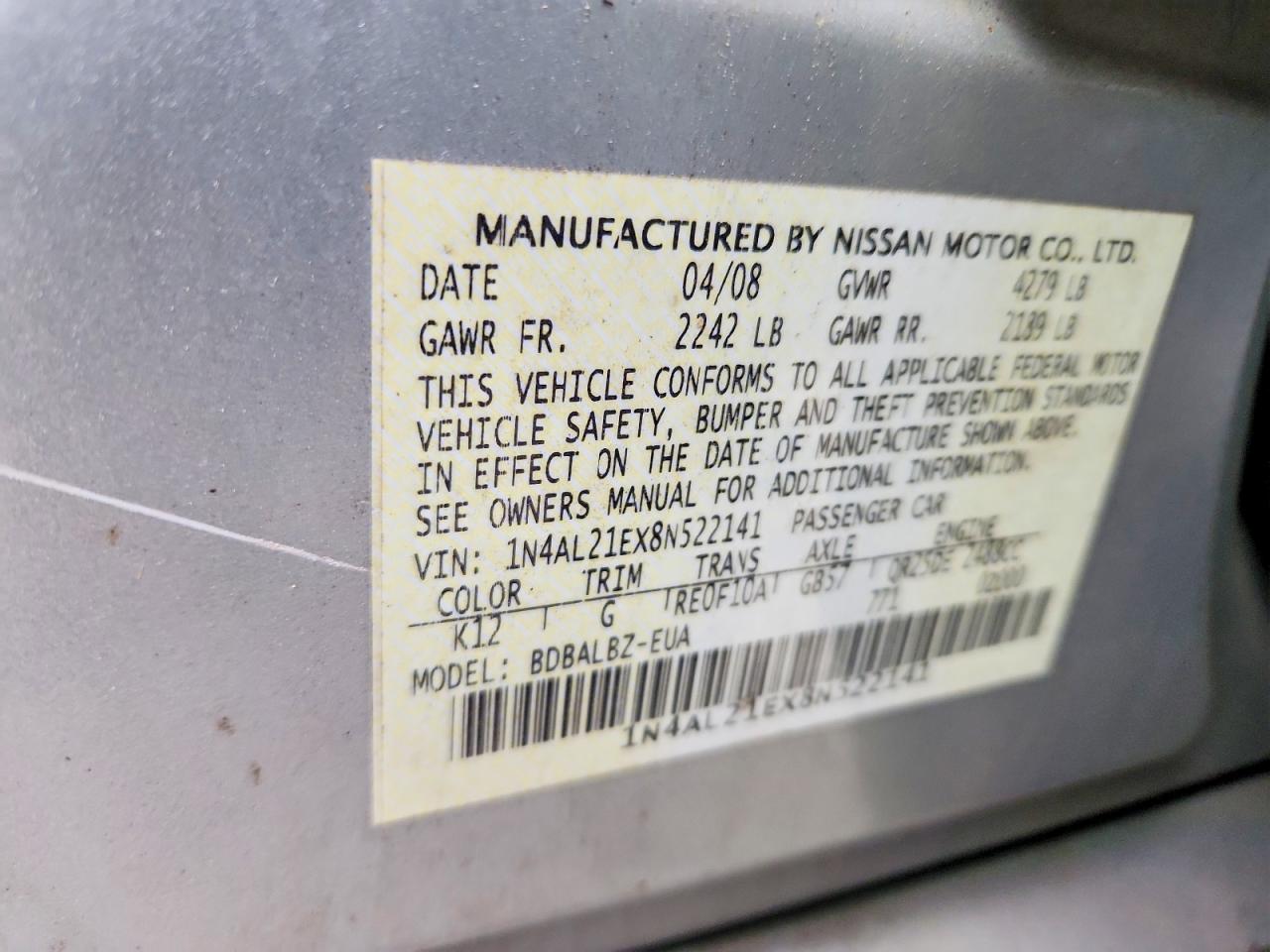 2008 NISSAN ALTIMA 2.5 photo 34