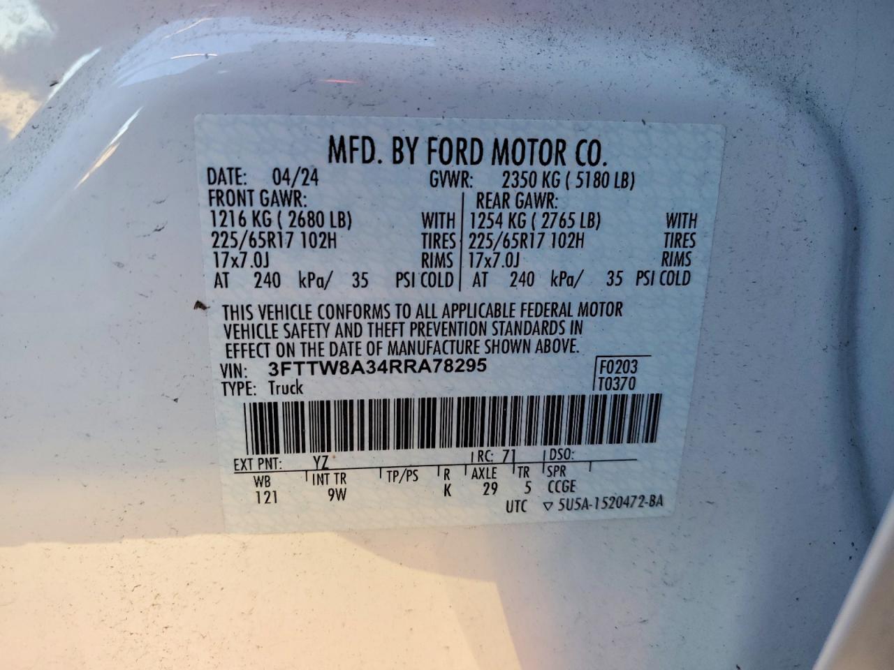 2024 FORD MAVERICK XL photo 12