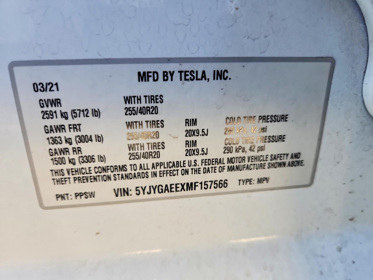 2021 TESLA MODEL Y photo 27