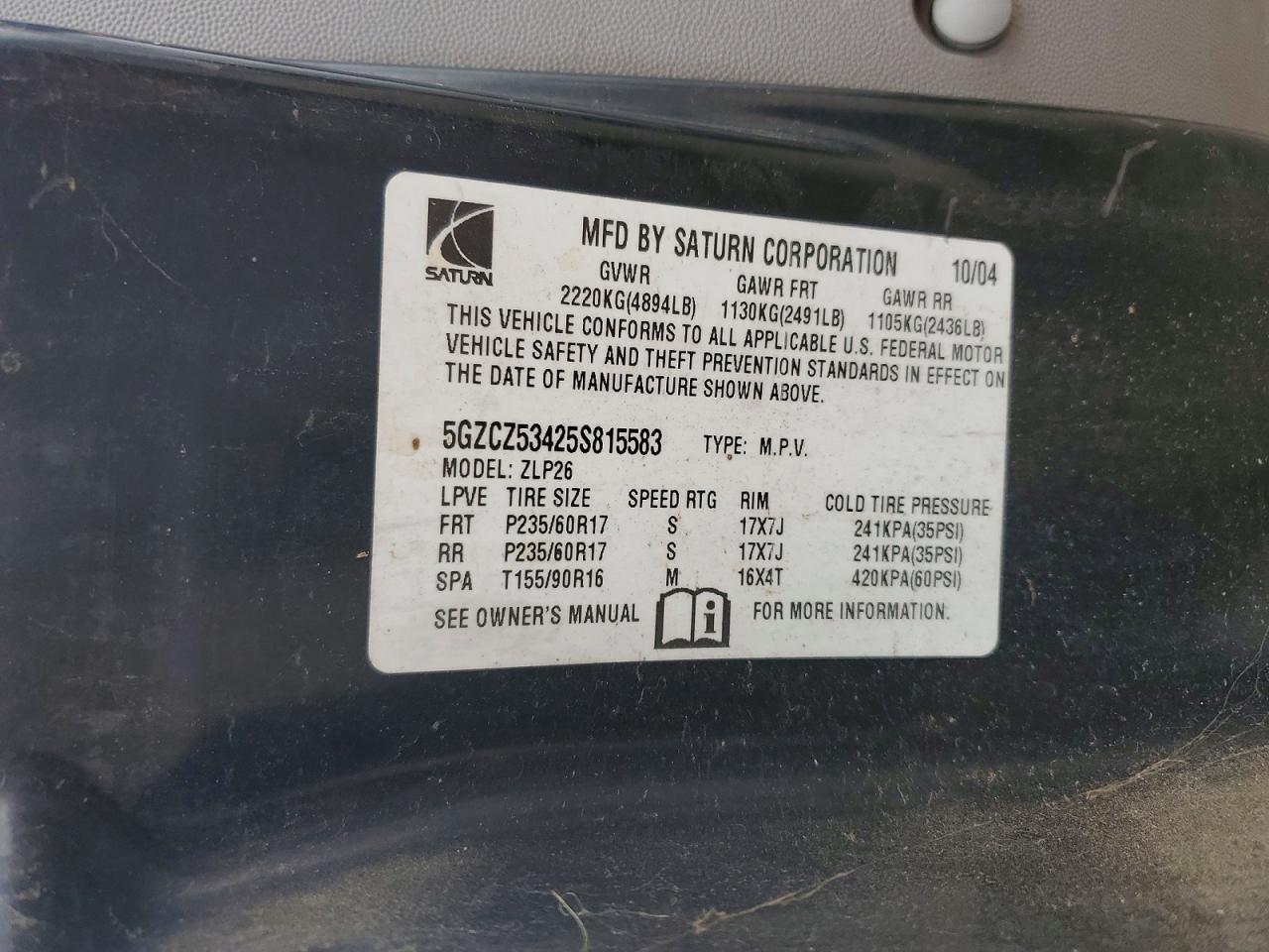 2005 SATURN VUE photo 12