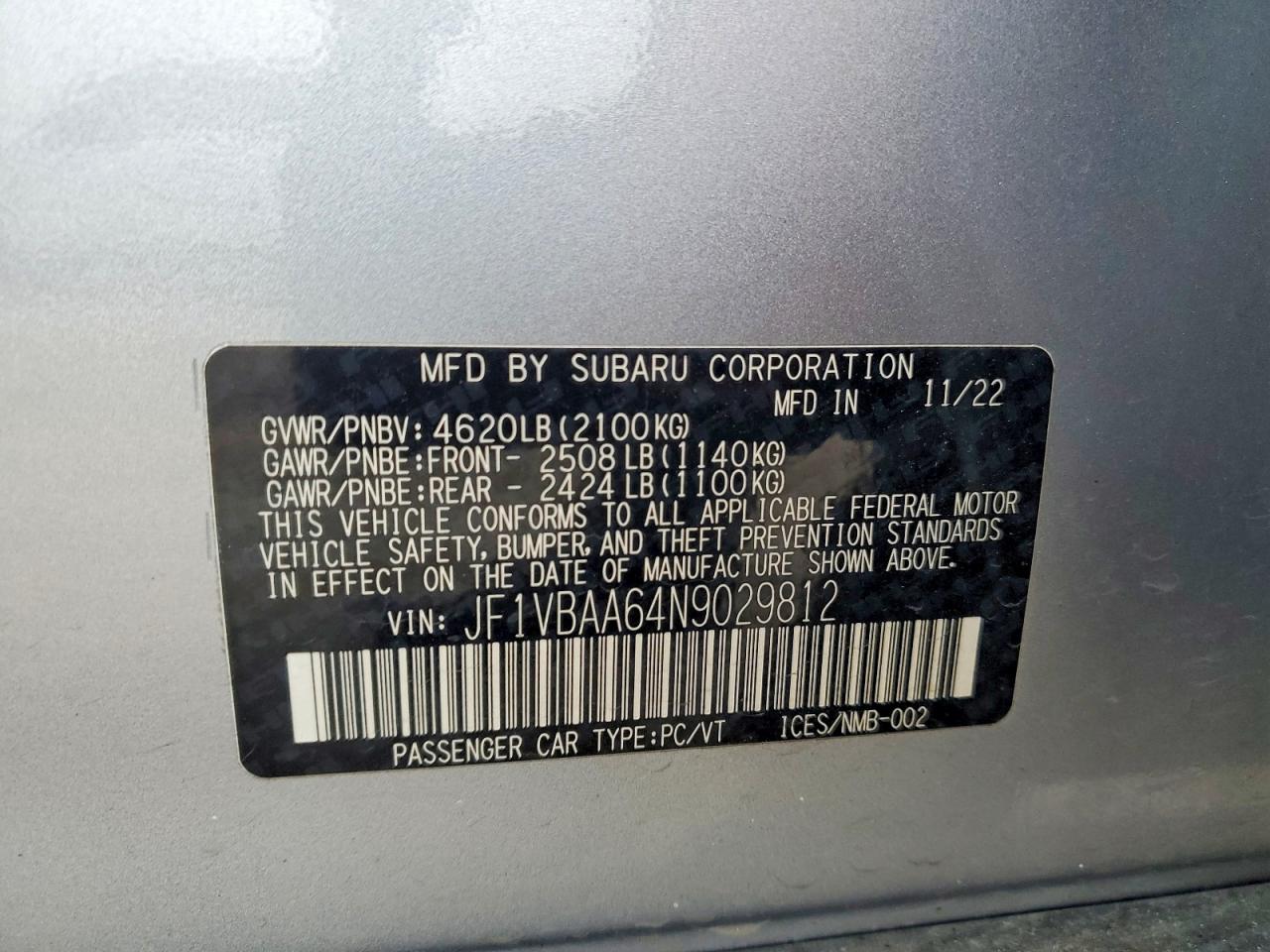 2022 SUBARU WRX photo 12