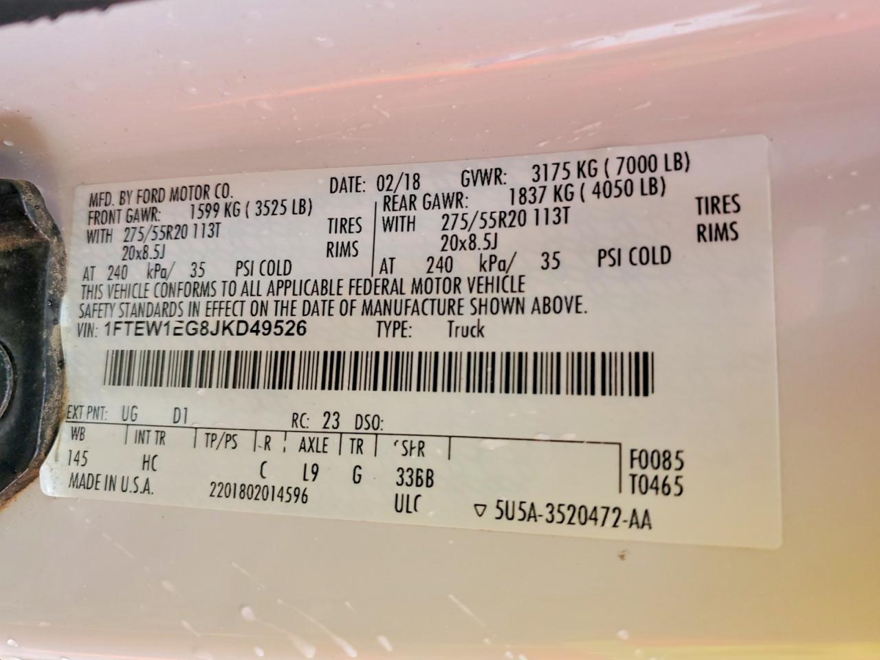 2018 FORD F150 photo 12