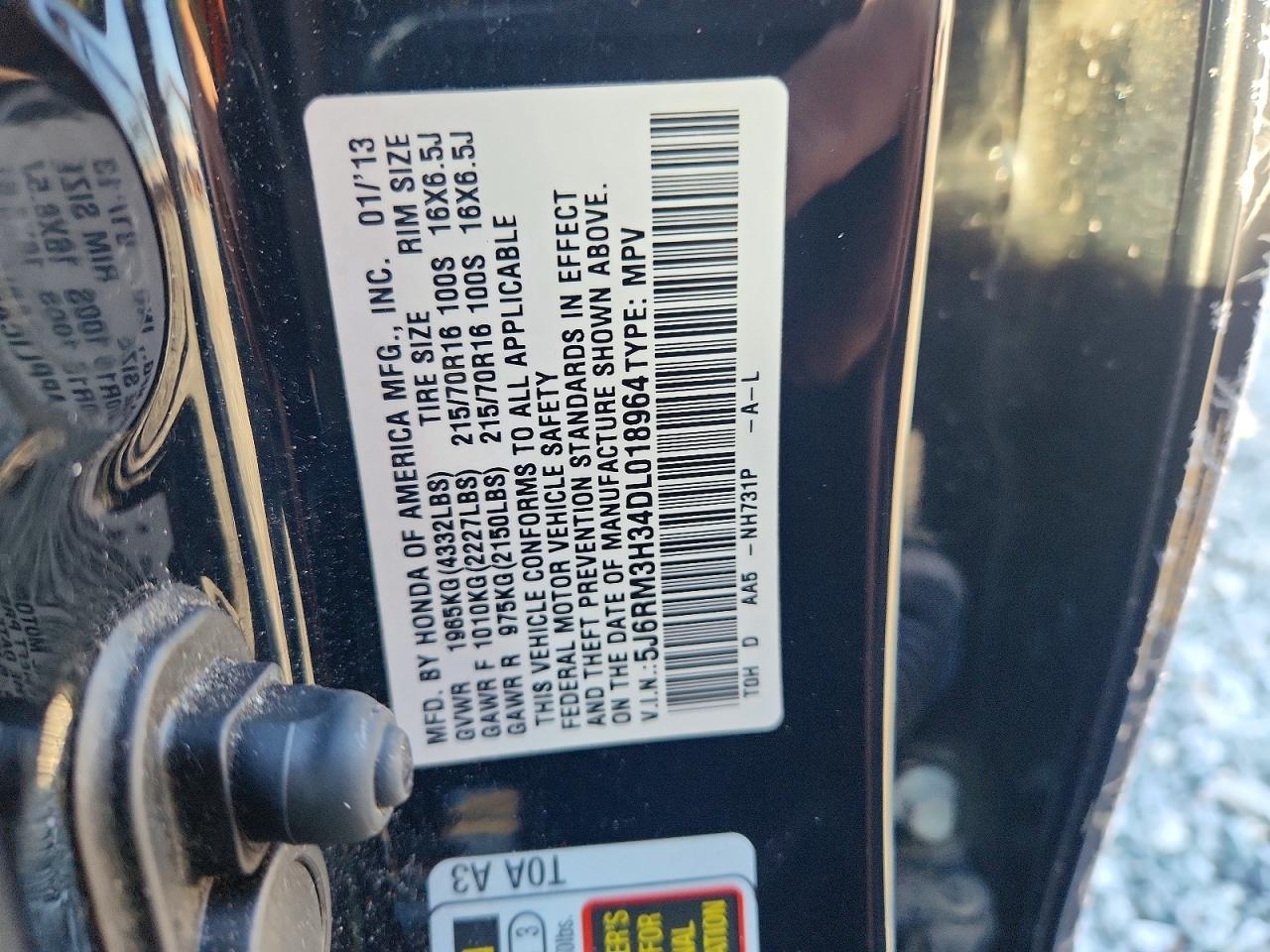 2013 HONDA CR-V LX photo 25